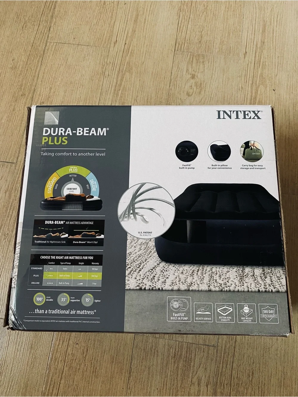 INTEX Dura-Beam Plus Inflatable Air Mattress - Black